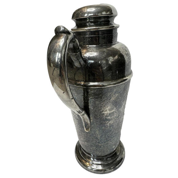 Vtg Viking Plate EP Copper Cocktail Shaker Hammered Silver Plate Art Deco 40s - Picture 3 of 9